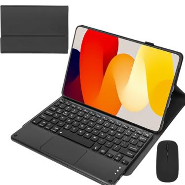 Imagem de Teclado Touchpad Sem Fio para Redmi Pad Se 11, O Conjunto Inclui Uma Capa para Tablet, Teclado E Mouse, Capa para Tablet