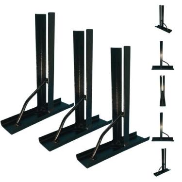 Imagem de Kit 3 Suportes Pretos Para Motor De Portão Basculante Com Base De 20cm