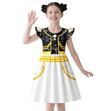 Imagem de Vestido para meninas cantoras de Halloween para festa de 5 a 12 anos, Dourado, 11-12 Anos