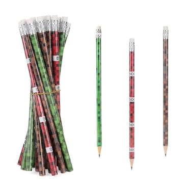 Imagem de 18pçs Lápis Pixel, Lembrancinhas Festa com Tema Pixel Lápis Madeira com Borrachas para Materiais Sala de Aula Sacolas Brindes de Aniversário Prêmios Escolares para Estudantes