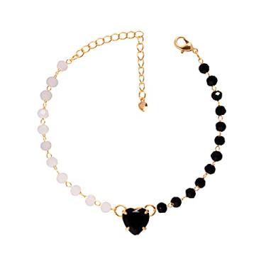 Imagem de Pulseiras Miçangas Em Toda Extensão Pingente Coração Pedra