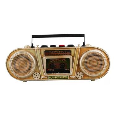 Imagem de Rádio Cofrinho Porta Moeda Bege 16x9x36cm Estilo Retrô - Vintage