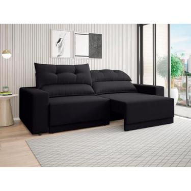 Imagem de Sofá Lord 2,00m Retrátil e Reclinável Velosuede - Netsofas - Preto