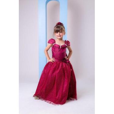 Imagem de Vestido Marsala Formatura Dama Manga Princesa Tule Glitter - Elegante 