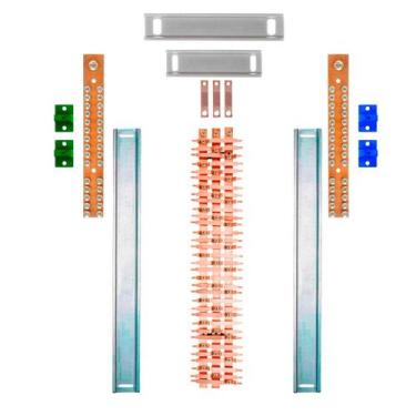 Imagem de Kit Barramento Trifásico 225A para 66 Circuitos com Placa de Policarbo