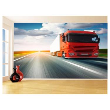 Imagem de Papel De Parede 3D Caminhão Estrada Carga 3,5M Cxr123