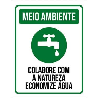 Imagem de Kit 10 Placas Meio Ambiente Colabore Natureza Água 36X46