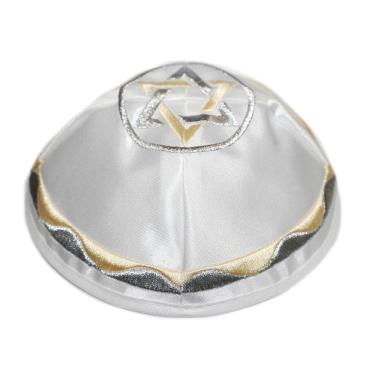 Imagem de Kipa Judaico Cetim Com Estrela De Davi - Importado De Israel