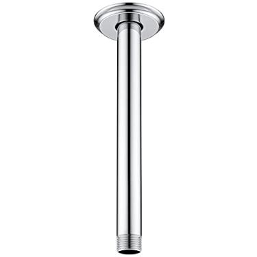 Imagem de Anpean Braço de chuveiro de 20 cm e flange cromados polidos, braço de chuveiro montado no teto para chuveiro de chuva