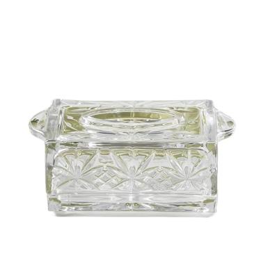 Imagem de porta-lenços Caixa de lenços de papel de cristal de luxo leve, criativa, sala de estar, mesa de jantar, guardanapo, dispensador facial(Clear,Grande)