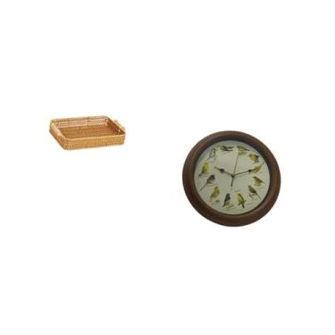 Imagem de Fenteer Relógio de Parede Elegante com Cesta de Frutas Trançada E Pássaro Cantando para Sala de Jantar, Mesa, Lanches E Prato de Pão, Decoração de Casamento