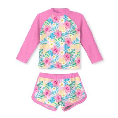 Imagem de Maiô Vogseek Little Girls impresso em 3D tamanho 6 UV 50+ rosa