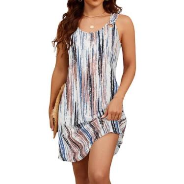 Imagem de Vestido de verão Bluetime 2025 Boho sem mangas de praia feminino