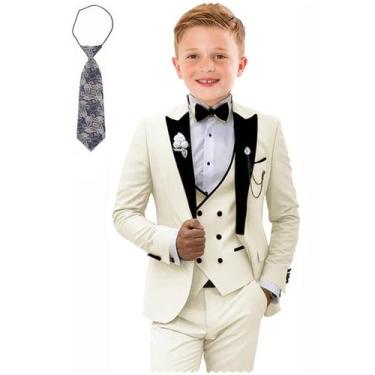 Imagem de Terno de smoking Tesscy Boys, roupa de casamento formal, marfim, taman