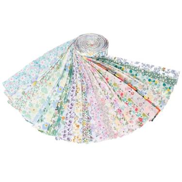 Imagem de Tiras de tecido Jelly Roll pacote sortido com 40 tiras para cobertor, tapete, estofamento, decoração de casa e bolsas para fazer colchas de tecido pré-cortadas (1 pacote)