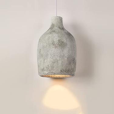 Imagem de YQSLQZZ Luzes de teto penduradas vintage industriais, luminária pendente de sala de jantar de microcimento, iluminação decorativa acima da mesa de jantar, luzes de teto suspensas, para pia de corredor