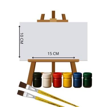 Imagem de Kit Tela de Pintura com tinta e pincel - Real Seda