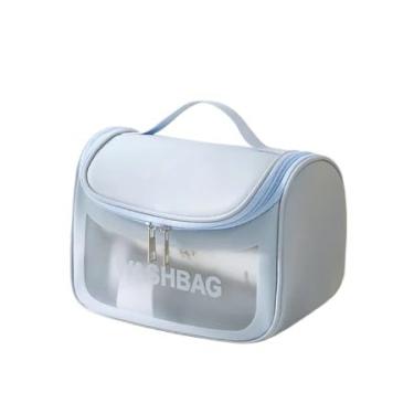Imagem de Necessaire Viagem, Kit 3 Necessaire Bolsa Portátil Transparente para Viagem Cosméticos Produtos de Higiene Pessoal(AZUL/0B36008)