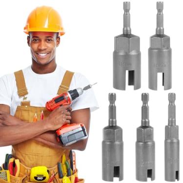 Imagem de Conjunto de chave de porca sextavada de 1/10.2 cm, 5 peças, 10-19 mm com ranhura de aço, porca de asa, chave de soquete, ferramenta de chave de soquete, parafuso erfly, parafuso resistente, manga de