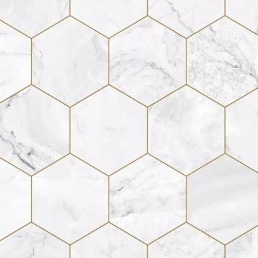 Imagem de Papel de Parede Efeito Gesso 3D Geométrico Lavável Adesivo Autocolante À Prova D'Água Impermeável (QUERO 5M X 45CM,MÁRMORE GEOMÉT COLM)