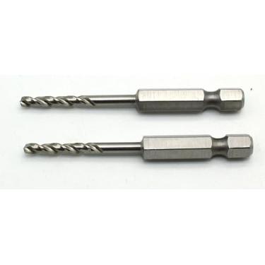 Imagem de TMAX 2 peças de brocas atarracadas de cobalto M35 de 1/8 polegadas, haste sextavada de 1/4" para mandris rápidos e drivers de impacto