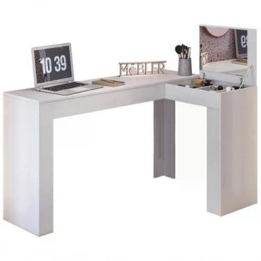 Imagem de Escrivaninha Penteadeira De Canto 3003029 Branco Mbl Branco - MÖBLER