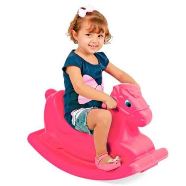 Imagem de Gangorra Infantil Huppa Huppa Cavalinho Balanço Rosa Homeplay - Xplast