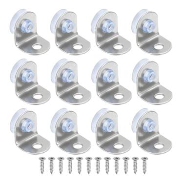 Imagem de Generic Pinos de suporte de prateleira, 12 peças de pinos de prateleira de armário de aço inoxidável e plástico com parafusos, prata, suporte de parede, 5,9 x 9 x 1 cm