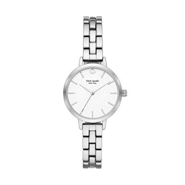 Imagem de Kate Spade New York Relógio feminino Metro Slim Aço Inoxidável Quartzo, Prata, Relógio de quartzo