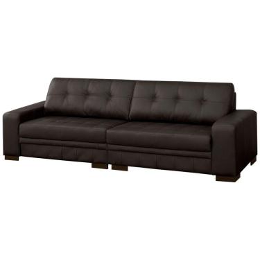 Imagem de Sofá 4 Lugares 280cm Milano Couro Marrom Fosco Gran Belo