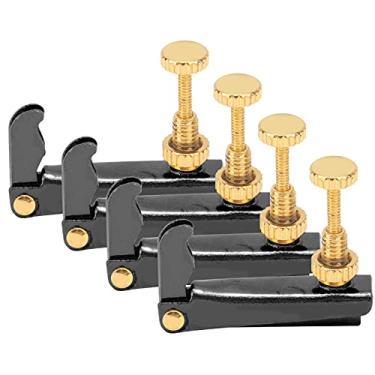 Imagem de Acouto 4 Unidades de Afinadores Finos Premium 3/4-4/4 Acessórios de Substituição de Cordas de Violino e Metal, Duráveis, Antiferrugem, Instrumentos de Cordas de Fácil Instalação (Preto)