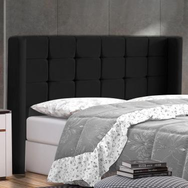 Imagem de Cabeceira Cama Box Casal Queen Size Gioconda 160cm Com Frame Suede Preto - Abmaza