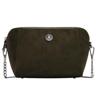 Imagem de Bolsa tiracolo de camurça feminina moderna vegana de camurça sintética bolsa de ombro de camurça média bolsa bolsa bolsa Hobo Slouchy Bags, Verde, Bolsas transversais