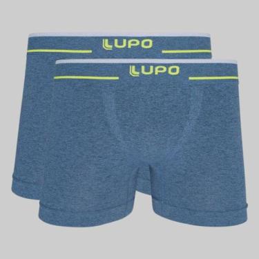 Imagem de Kit 2 Cuecas Lupo Boxer Fio Texturizado Plus Size 17800, Azul, XXXG