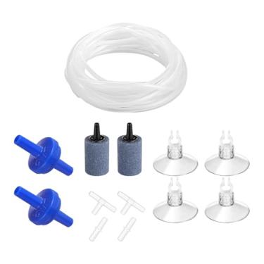Imagem de Ｂｅｓｇａ Conjunto de tubos de ar para aquário, para aquário, ventosas, PVC, kit difusor de CO2 faça você mesmo, acessórios para bomba de ar de 2 m com pedras