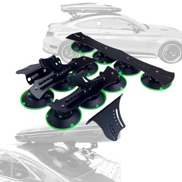 Imagem de Suportes de teto com ventosa para carros sem trilhos como Tesla Model 3 Toyota Camry Corolla Honda Civic para instalar porta-carga no telhado, caixa rígida para bicicletas, caiaque, esqui, snowboard
