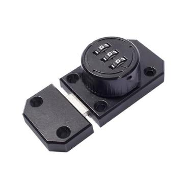 Imagem de Gabinete de hardware com 3 dígitos codificado para segurança doméstica antifurto, fechadura codificada de liga de zinco, fechadura codificada com senha (estilo preto-parafuso)