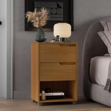 Imagem de Mesa de Cabeceira 2 Gavetas Toledo Nature Mdf Casamia