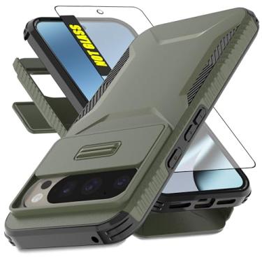 Imagem de AWZHYDT Capa para Google Pixel 10 Pro XL e 9 Pro XL | Capa de câmera deslizante integrada e protetor de tela [2 em 1] Capas protetoras resistentes à prova de choque (6,8 polegadas/verde pinheiro)