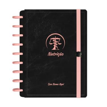 Imagem de Caderno De Disco Iscool Inteligente Personalizado 140 Folhas Profissões Preto Rosê Nutrição Médio M+