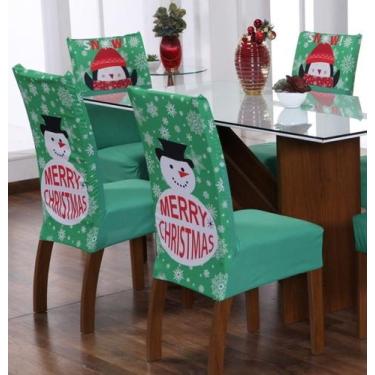 Imagem de Kit com 4 Capas para Cadeiras de Jantar Natalinas em Malha - Ametista 