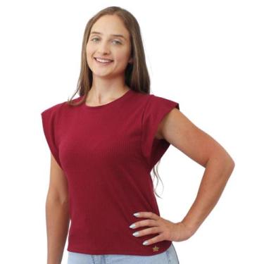 Imagem de Blusa Muscle Tee Canelada Casual Social Feminina Verão - Super Estilo,