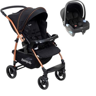 Imagem de Carrinho de Bebe Burigotto Travel System Rio K 22 Preto Cobre
