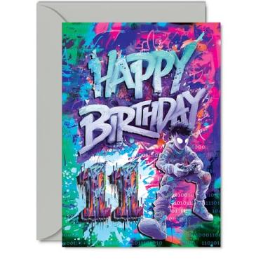 Imagem de Giftzie Cartões de aniversário de 11 anos para meninos e meninas - Epic Gamer - Cartão de feliz aniversário para meninos de 11 anos, neta, irmão, irmã sobrinho, cartões comemorativos de aniversário de