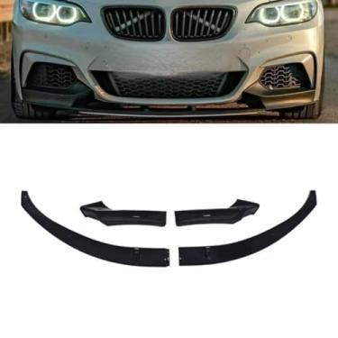 Imagem de Difusor de lábio de spoiler de para-choque dianteiro para carro compatível com 2 séries F22 2014-2019 MP estilo para-choque protetor acessórios (aparência de carbono)