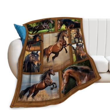 Imagem de Cobertor de cavalo, cobertor de cavalo, presentes de cavalos, cobertores, coisas de flanela de pelúcia para meninas, mulheres, homens, meninos, amantes, adultos, roupa de cama macia, presente para