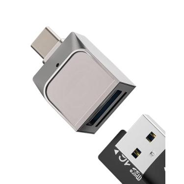 Imagem de Adaptador de leitor de cartão micro SD USB C para USB 3.0 (2 em 1) para iPhone 16 15 Pro Max para iPad OTG cabo câmera TF leitor de cartão de memória para conversor Apple compatível com adaptador de