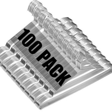 Imagem de Cabides, pacote com 100 cabides de arame, cabide para roupas pesadas -