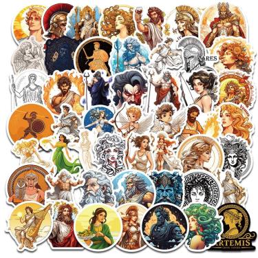 Imagem de Adesivos de mitologia grega, deuses e lendas antigas, 51 unidades