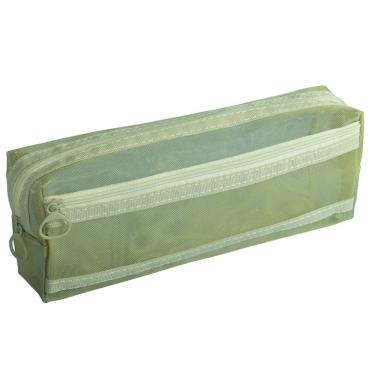 Imagem de Estojo de lápis de malha de dupla camada transparente de grande capacidade